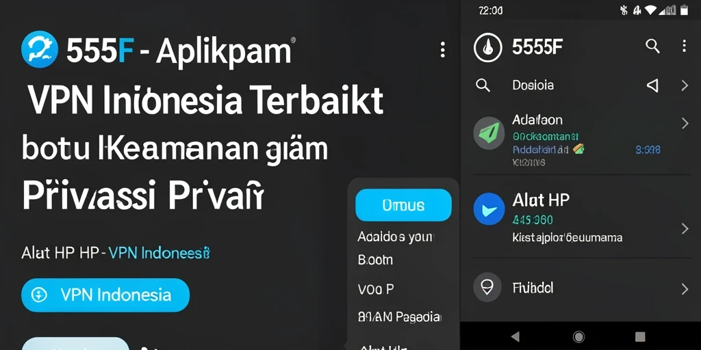 Tampilan antarmuka sederhana aplikasi VPN 555F yang mudah digunakan.