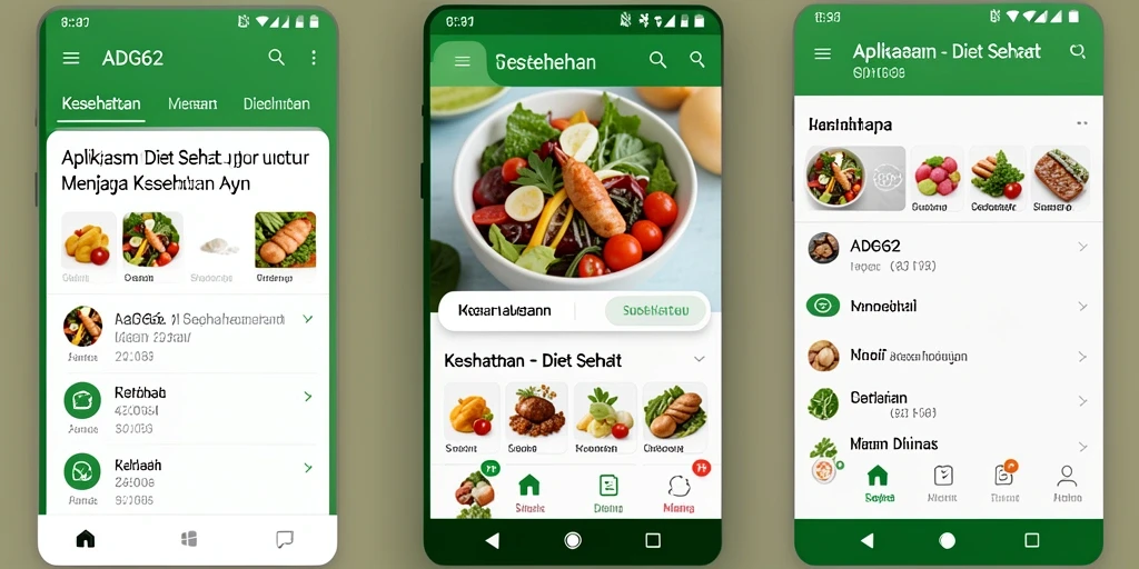 Tampilan antarmuka ADG62 yang ramah pengguna untuk Diet Sehat.
