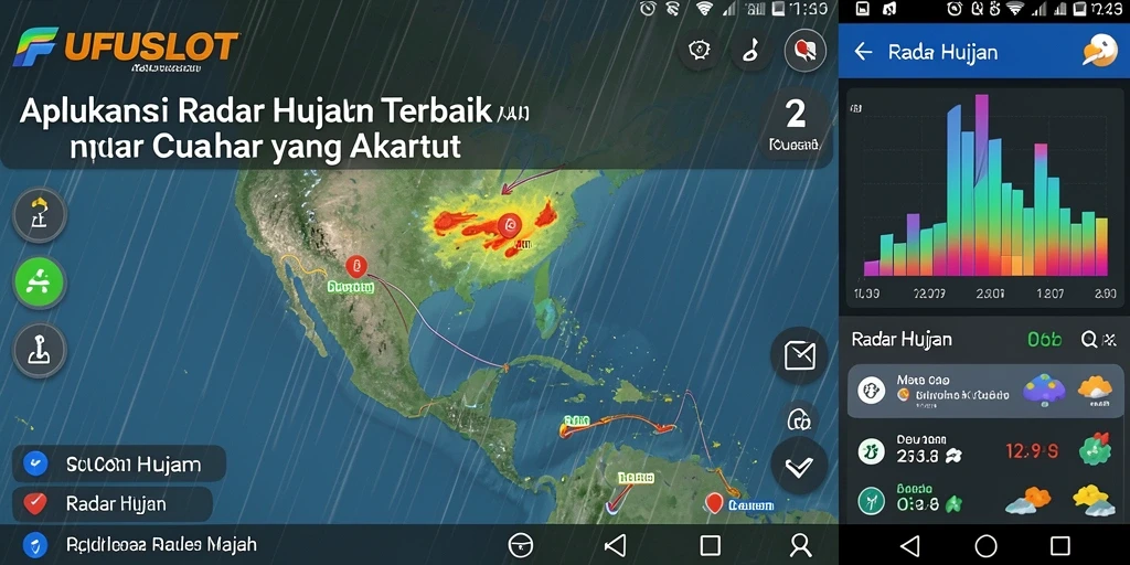Tampilan antarmuka aplikasi FUFUSLOT dengan fungsi Radar Hujan yang interaktif.