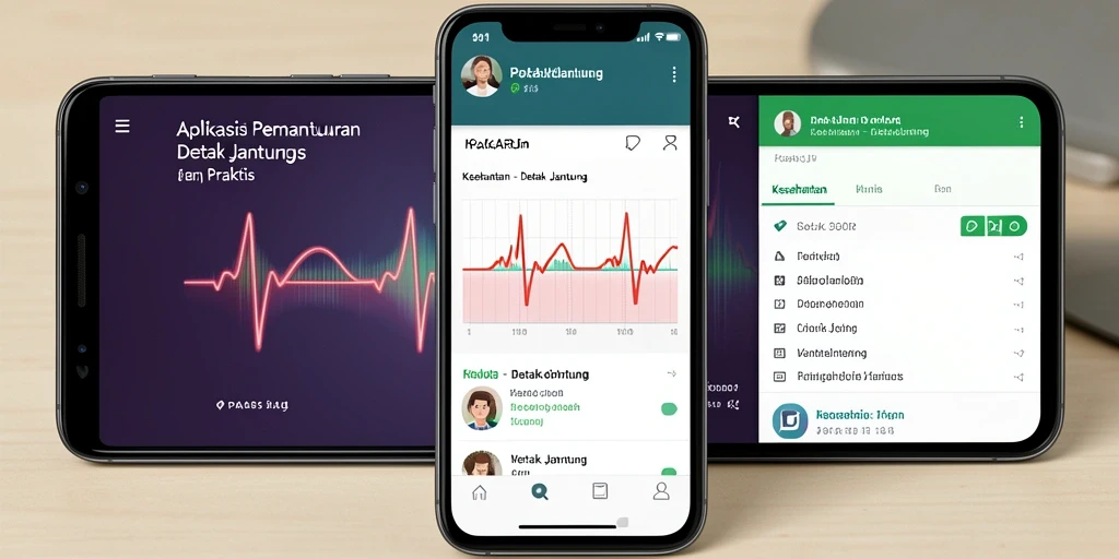 Tampilan aplikasi PAKARJP yang menunjukkan pemantauan detak jantung secara real-time.
