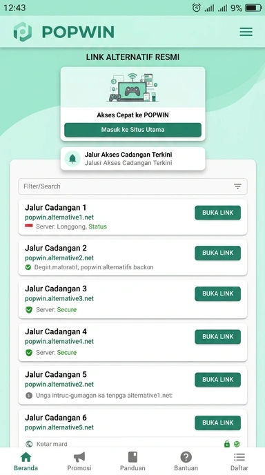 Tampilan link alternatif popwin