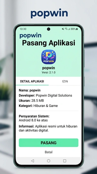 Tampilan halaman APK popwin