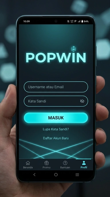 Tampilan halaman login popwin